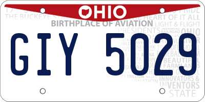 OH license plate GIY5029