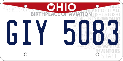 OH license plate GIY5083