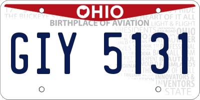 OH license plate GIY5131