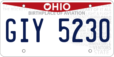 OH license plate GIY5230