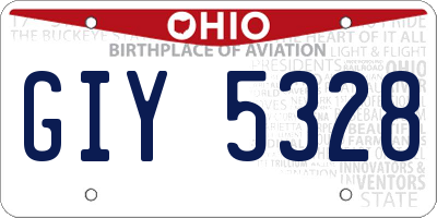 OH license plate GIY5328