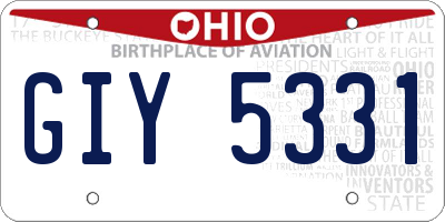 OH license plate GIY5331