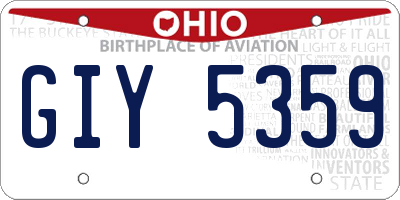 OH license plate GIY5359