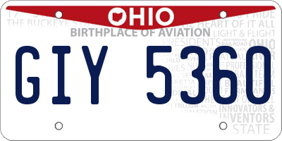OH license plate GIY5360