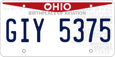 OH license plate GIY5375