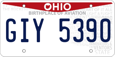 OH license plate GIY5390