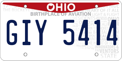 OH license plate GIY5414