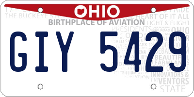 OH license plate GIY5429