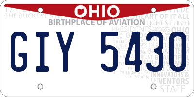 OH license plate GIY5430
