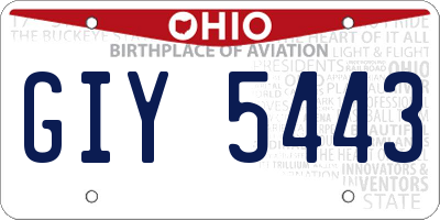 OH license plate GIY5443