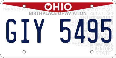 OH license plate GIY5495