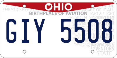 OH license plate GIY5508
