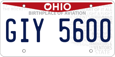 OH license plate GIY5600
