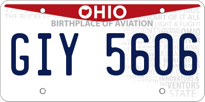 OH license plate GIY5606