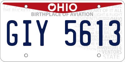 OH license plate GIY5613