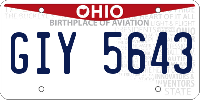OH license plate GIY5643