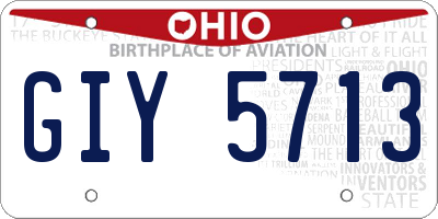 OH license plate GIY5713