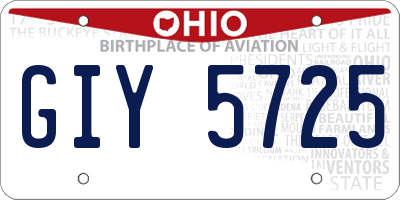 OH license plate GIY5725