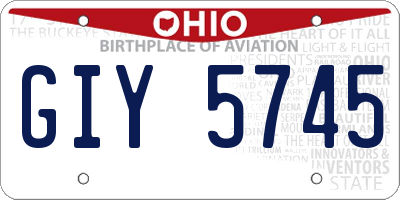 OH license plate GIY5745