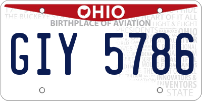 OH license plate GIY5786