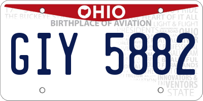 OH license plate GIY5882