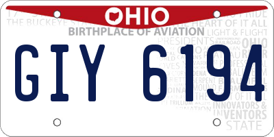 OH license plate GIY6194