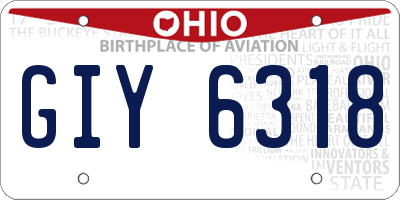OH license plate GIY6318