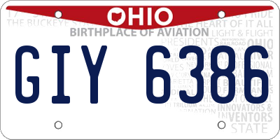 OH license plate GIY6386