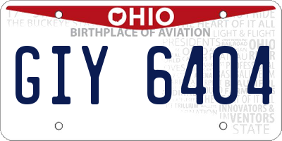 OH license plate GIY6404