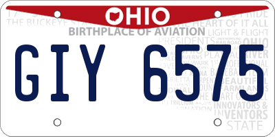 OH license plate GIY6575