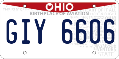 OH license plate GIY6606