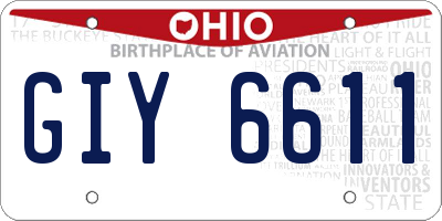 OH license plate GIY6611