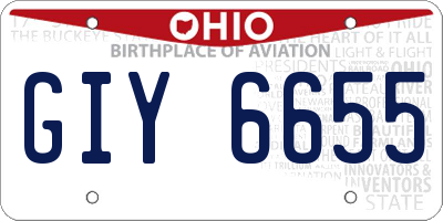 OH license plate GIY6655