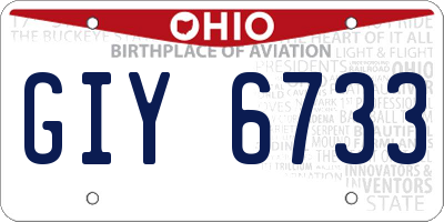 OH license plate GIY6733
