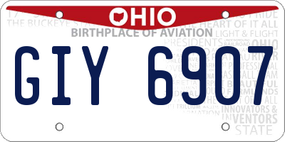 OH license plate GIY6907