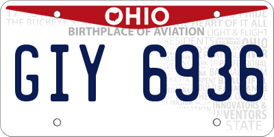 OH license plate GIY6936