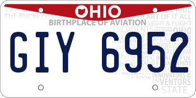 OH license plate GIY6952