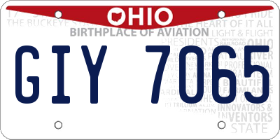 OH license plate GIY7065