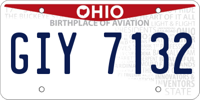 OH license plate GIY7132