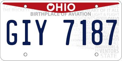 OH license plate GIY7187