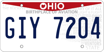 OH license plate GIY7204