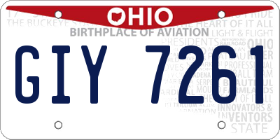 OH license plate GIY7261