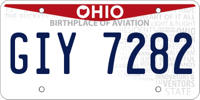 OH license plate GIY7282