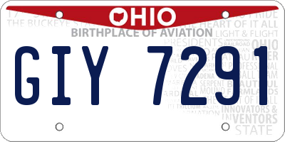 OH license plate GIY7291