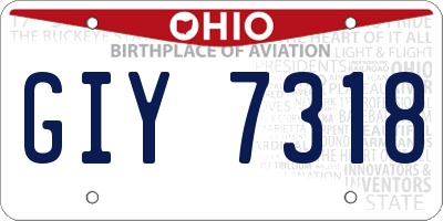 OH license plate GIY7318