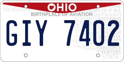 OH license plate GIY7402