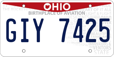 OH license plate GIY7425