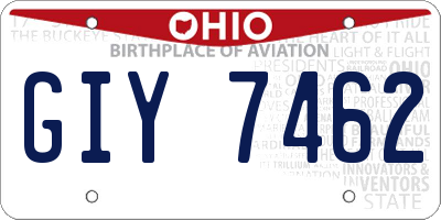 OH license plate GIY7462