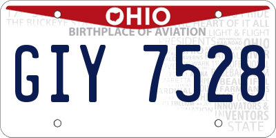 OH license plate GIY7528