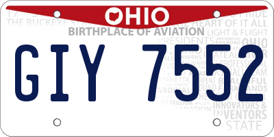 OH license plate GIY7552